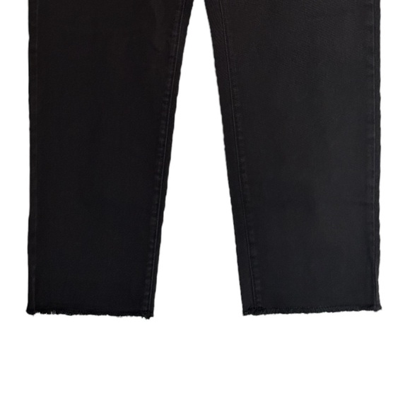 Amuse Society Skyline Jeans 30 NWT Black High Rise Straight Leg Zip Frayed Hem - Picture 6 of 10